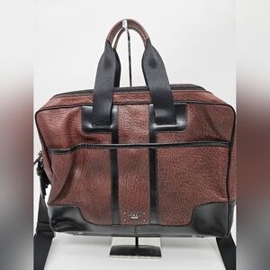 RARE Furla Uomo Genuine Leather EMBOSSED Elephant KeepAll Weekend Laptop BAG